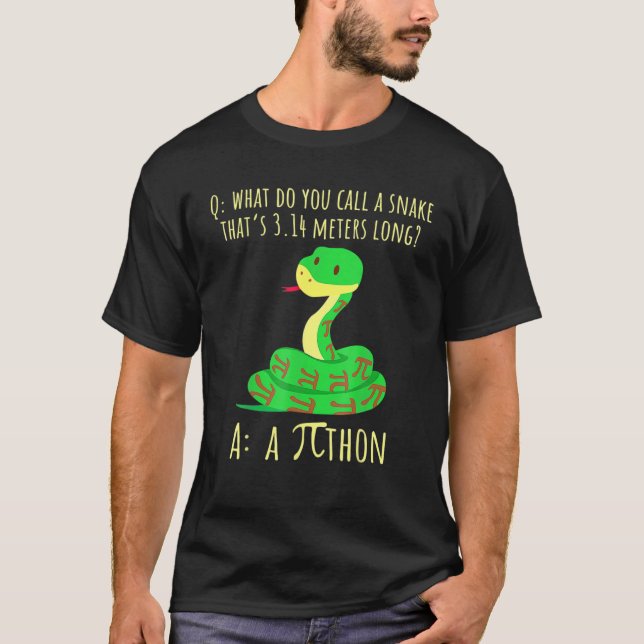 T-shirt Python Pithon Pi Symbole Funny Math Enseignant Pi  (Devant)