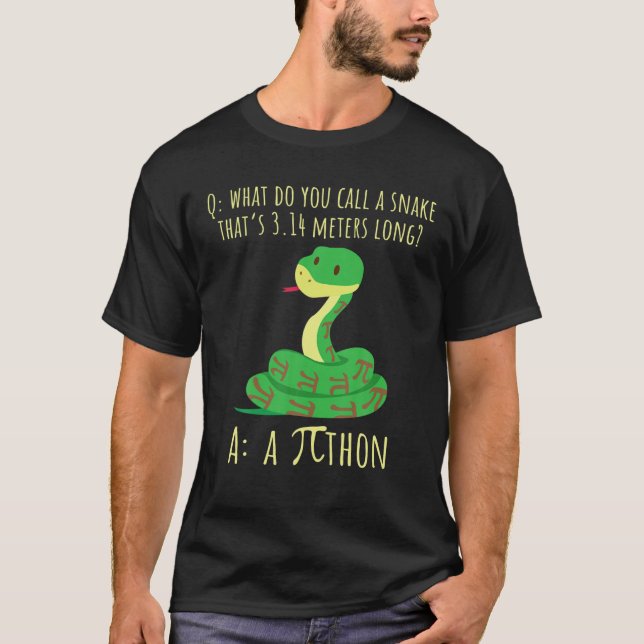 T-shirt Python Pithon Pi Symbole Funny Math Enseignant Pi  (Devant)