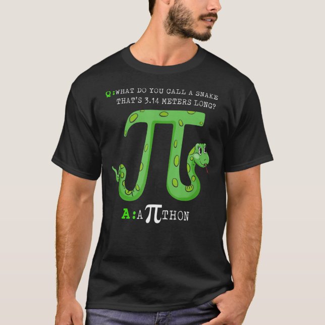 T-shirt Python Pithon Pi Symbole Funny Math Enseignant Pi  (Devant)