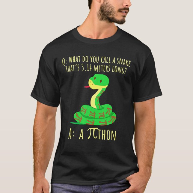 T-shirt Python Pithon Pi Symbole Funny Math Enseignant Pi  (Devant)