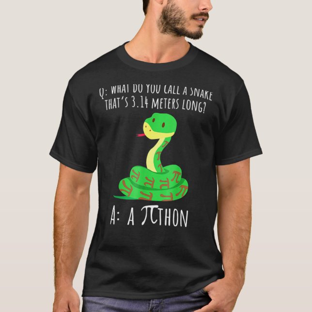 T-shirt Python Pithon Pi Symbole Funny Math Enseignant Pi  (Devant)