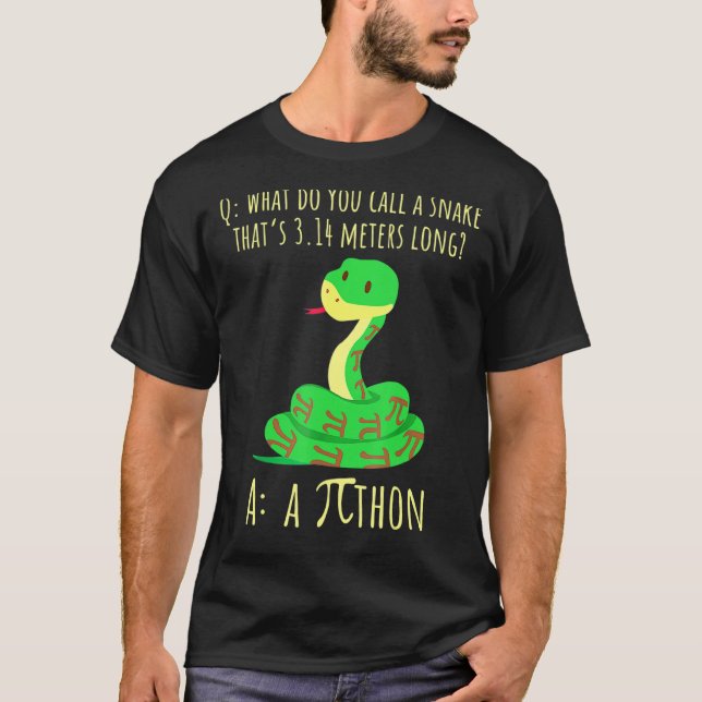 T-shirt Python Pithon Pi Symbole Funny Math Enseignant Pi  (Devant)