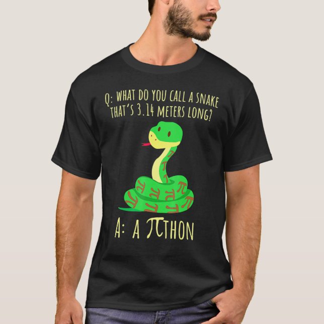 T-shirt Python Pithon Symbole Pi Prof de Maths Drôle Pi Da (Devant)
