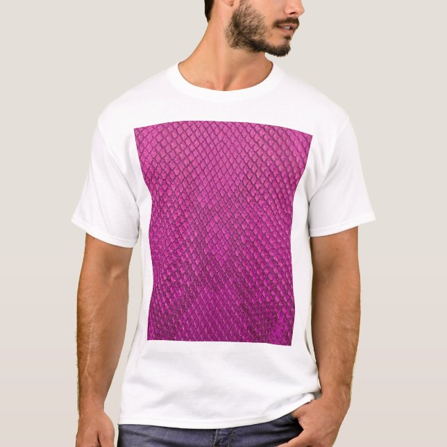 T-shirt Python rose : Texture de la peau de serpent. (Devant)