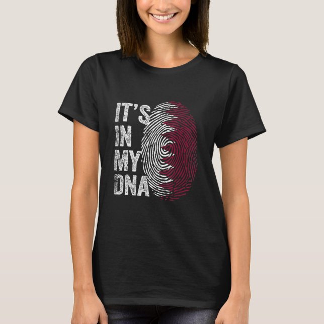 T-shirt Qatar c'est dans mon ADN mignon empreintes digital (Devant)