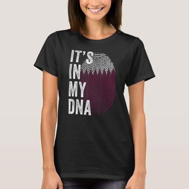 T-shirt Qatar c'est dans mon ADN mignon empreintes digital (Devant)