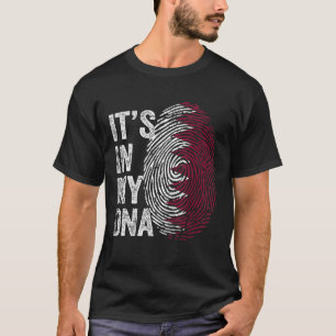 T-shirt Qatar c'est dans mon ADN mignon empreintes digital