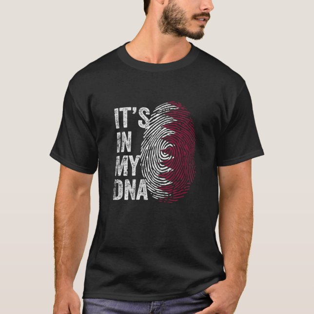 T-shirt Qatar c'est dans mon ADN mignon empreintes digital (Devant)