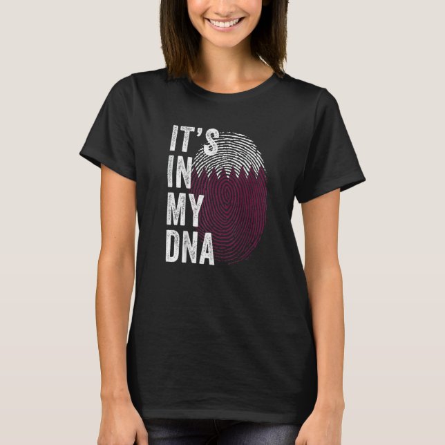 T-shirt Qatar It's In My DNA Cute Qatari Fingerprint Qatar (Devant)