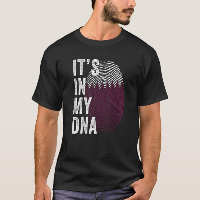 T-shirt Qatar It's In My DNA Cute Qatari Fingerprint Qatar (Devant)