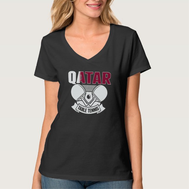 T-shirt Qatar Ping Pong  Proud Qatari Table Tennis Support (Devant)