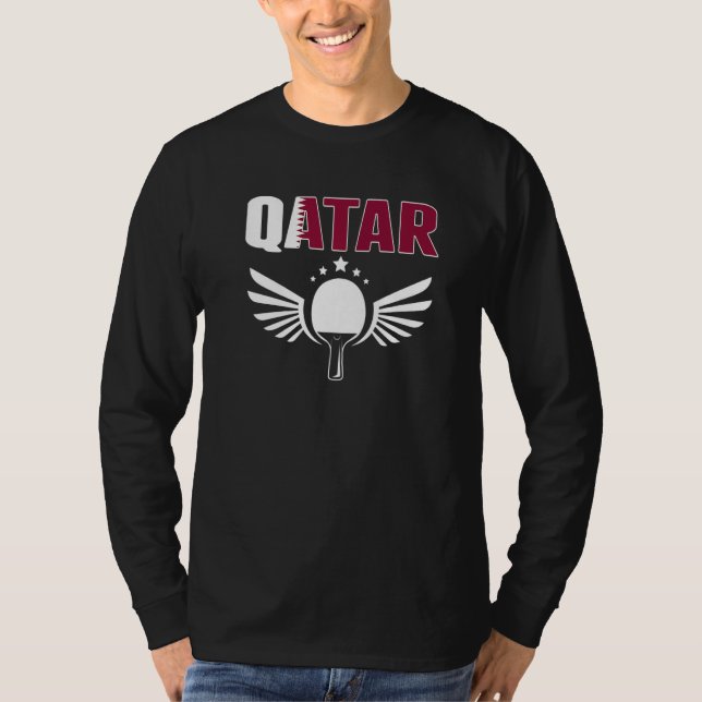 T-shirt Qatar Ping Pong  Proud Qatari Table Tennis Support (Devant)