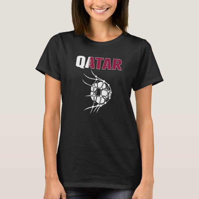T-shirt Qatar Soccer Ball In Net Objectif Soutenir Le Pied (Devant)