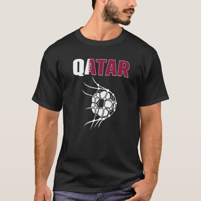 T-shirt Qatar Soccer Ball In Net Objectif Soutenir Le Pied (Devant)