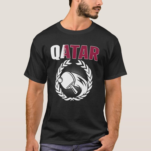 T-shirt Qatar Table Tennis Qatari Ping Pong Supporter Spo (Devant)