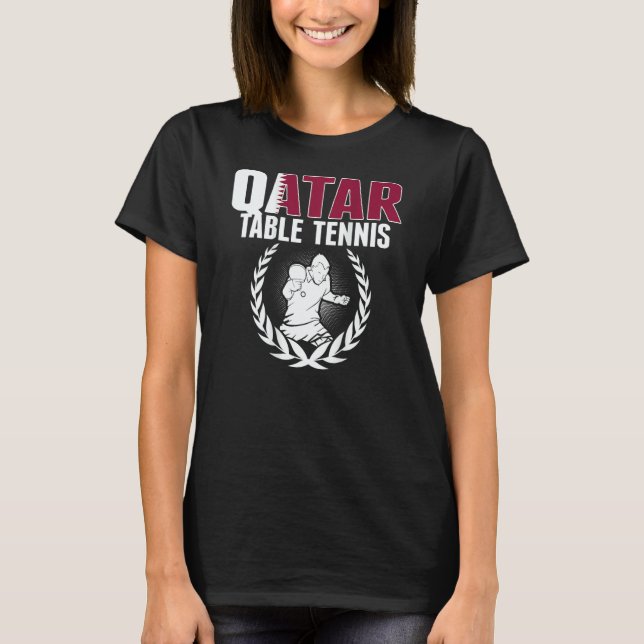 T-shirt Qatar Table Tennis   Qatari Ping Pong Team Support (Devant)