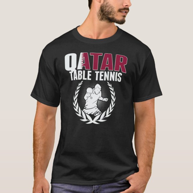 T-shirt Qatar Table Tennis   Qatari Ping Pong Team Support (Devant)