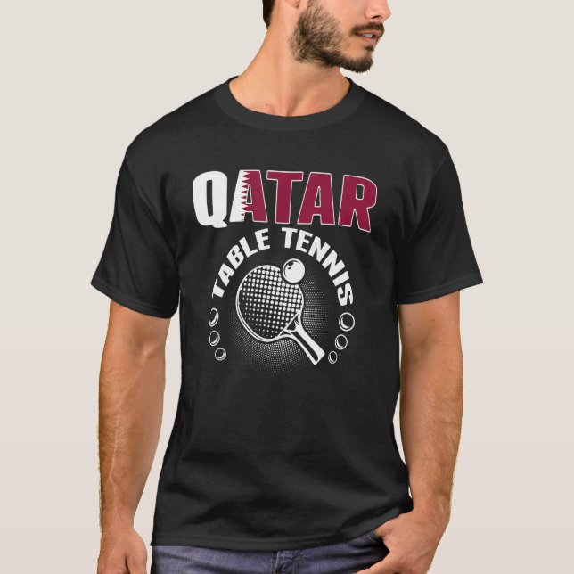 T-shirt Qatar Table Tennis Support Qatari Ping Pong Te (Devant)