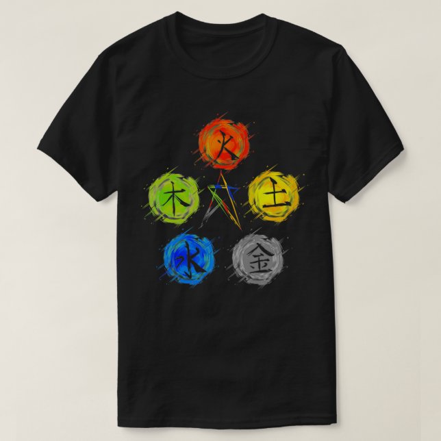 T-shirt Qigong Cinq éléments Solde Tai Chi (Design devant)