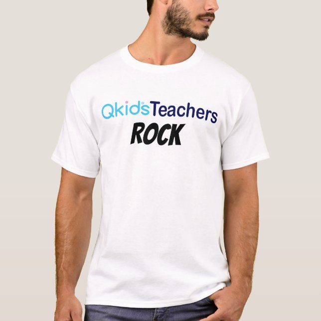 T-shirt Qkids Teachers ROCK (Marine) Chine/États-Unis/Cana (Devant)