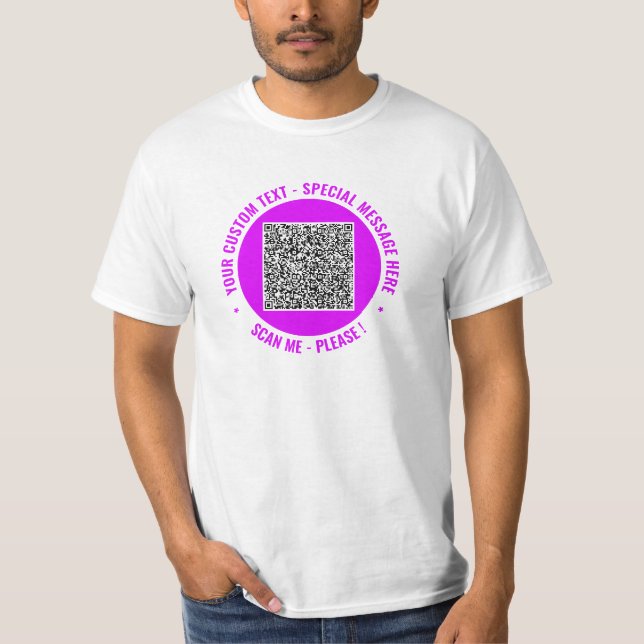 T-shirt QR Code avec texte personnalisé et vos cou (Devant)