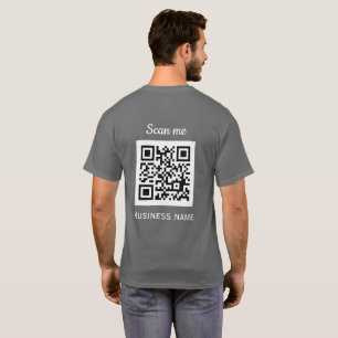 T-shirt QR Code Business Logo Professionnel Gris Moderne