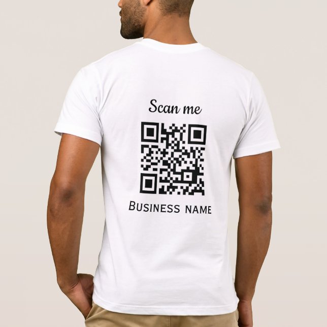 T-shirt QR Code Business Logo Professionnel Noir Moderne (Dos)
