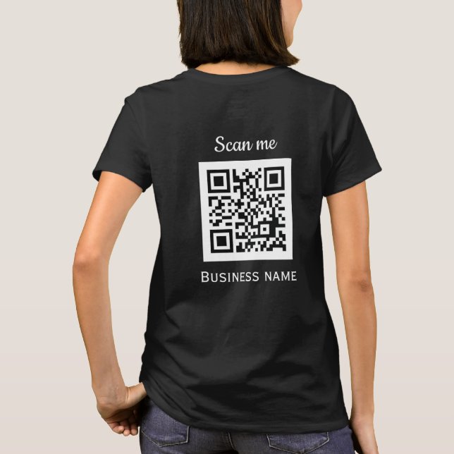 T-shirt QR Code Business Logo Professionnel Noir Moderne (Dos)
