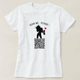 T-shirt QR Code Info Balayer moi Personnalisé Funny T-Shir