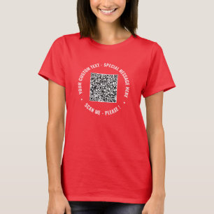 T-shirt QR Code Info Texte et couleur personnalisés T-shir