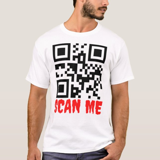 T-shirt Qr Code Scan Me Find Me Identification Scan Barcod (Devant)