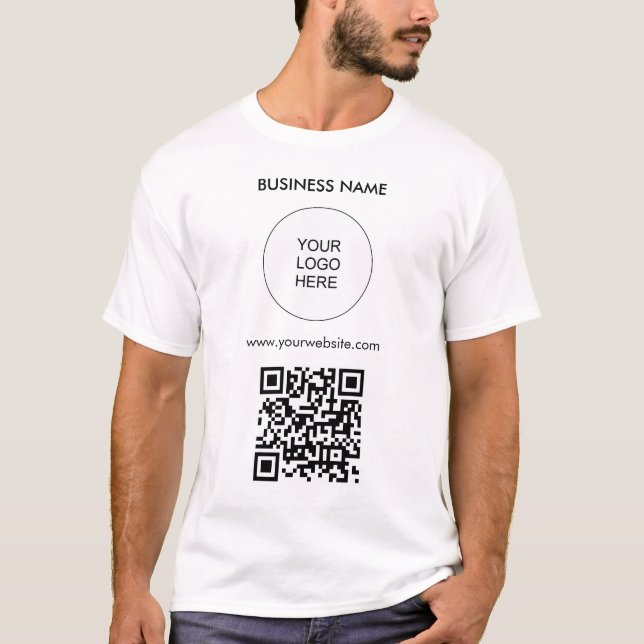 T-shirt QR Code Téléchargez votre logo Modèle Hommes moder (Devant)