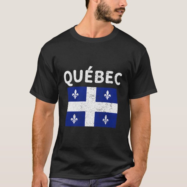 T-shirt Quã©Bec Québec Drapeau du Québec Canada (Devant)