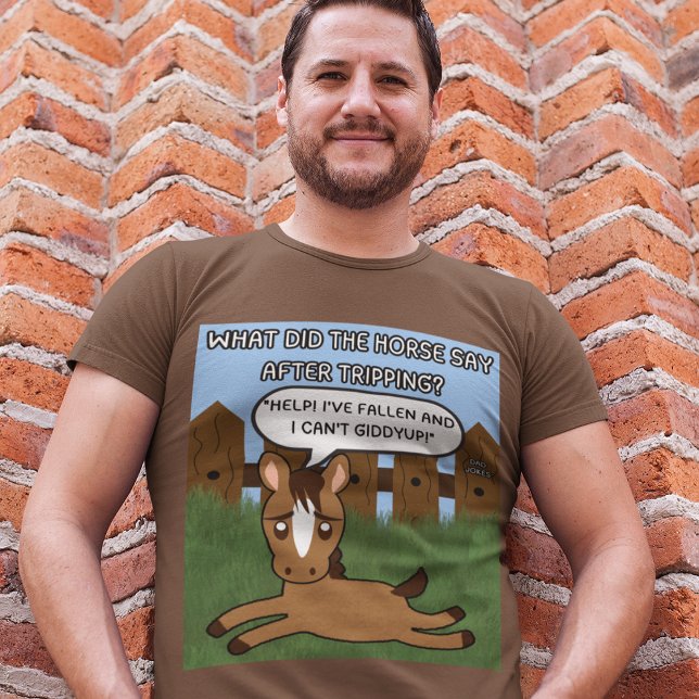 T-shirt Qu'a dit le cheval ? Papa plaisante Drôle Cheval (Créateur téléchargé)