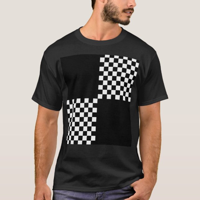 T-shirt Quad Ska noir blanc Motif vérifié (Devant)