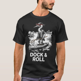 T-shirt Quai de Cool Heron et kayak de roulis Vie lacustre