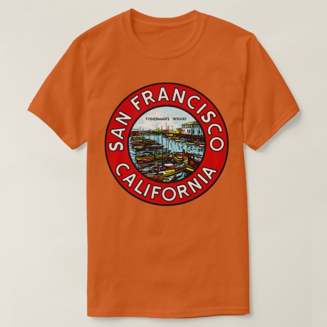 T-shirt Quai des pêcheurs des années 1940 San Francisco (Design devant)