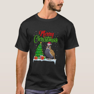 T-shirt Quail Bird Christmas Tree Lumières Funny Xmas Quai