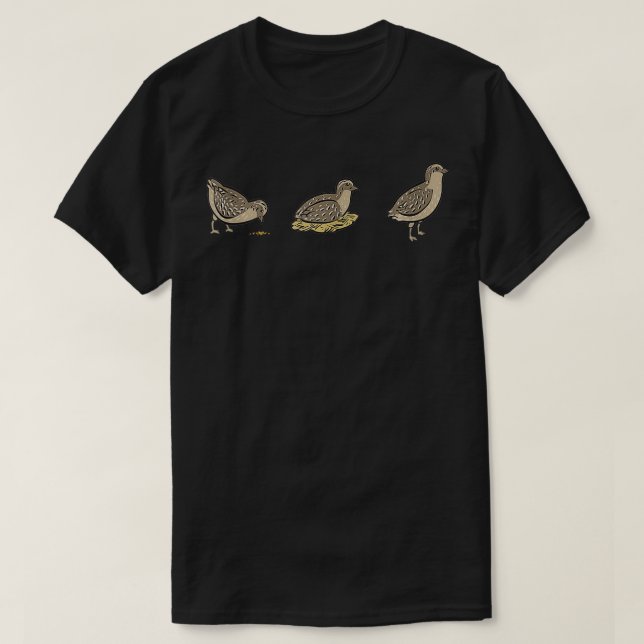T-shirt Quail Bird Love Cute Quails (Design devant)