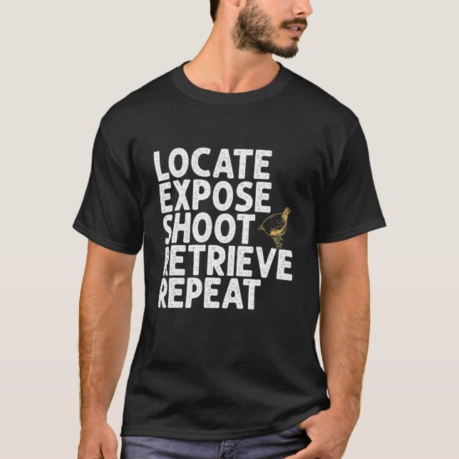 T-shirt Quail Bird Quail Chasse (Devant)