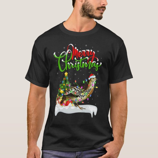T-shirt Quail Bird   Xmas Decorations Santa Quail Christma (Devant)