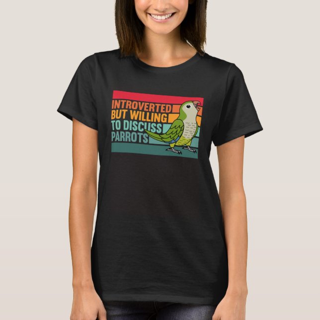 T-shirt Quaker De Perruche De Moine Verte Introverti Mais  (Devant)