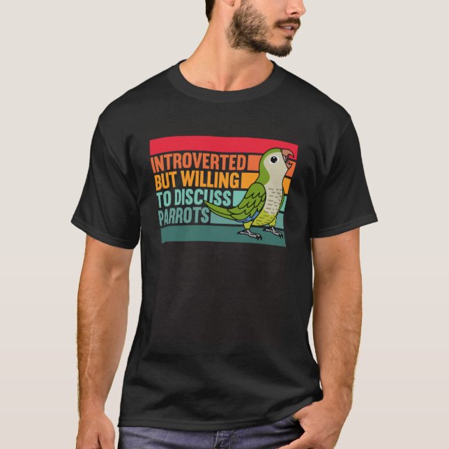T-shirt Quaker De Perruche De Moine Verte Introverti Mais  (Devant)