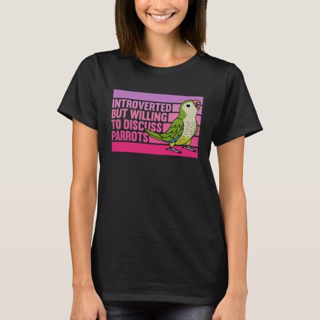 T-shirt Quaker De Perruche De Moine Verte Introverti Mais  (Devant)