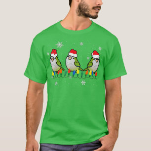 T-shirt Quaker Parrot Oiseau lumières de Noël amusant anim