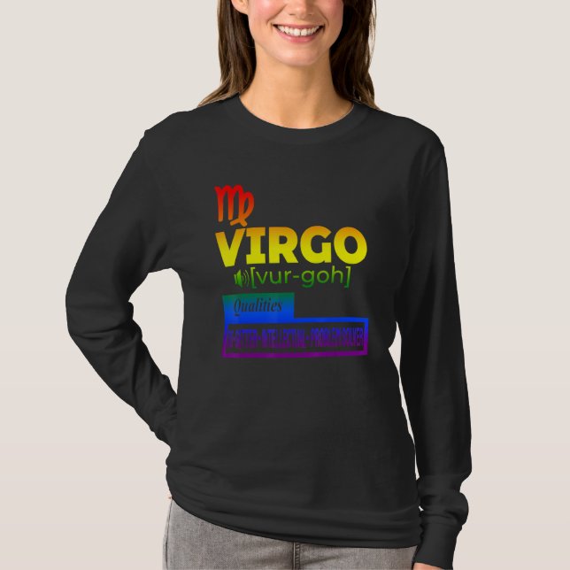 T-shirt Qualités colorées du Zodiac Virgo (Devant)