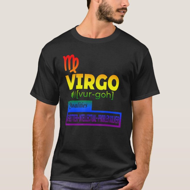 T-shirt Qualités colorées du Zodiac Virgo (Devant)
