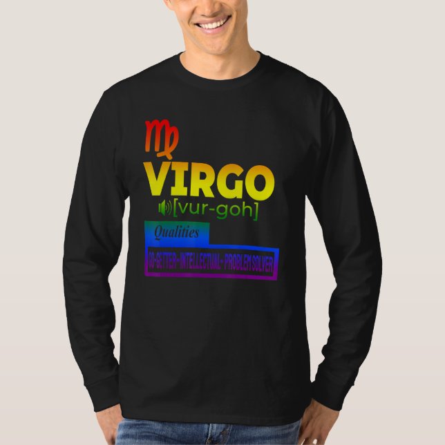 T-shirt Qualités colorées du Zodiac Virgo (Devant)