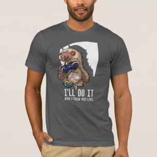 T-shirt Quand J'Ai Fini Ce Niveau Gamer Sloth Cartoon