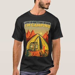 T-shirt Quand je suis Camping Camper